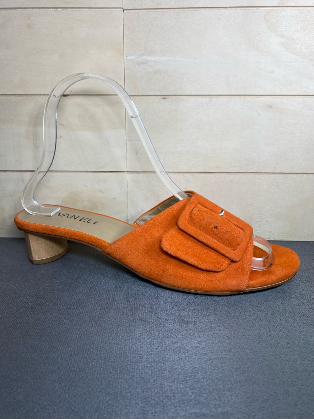 Van Eli Hilo Pumps Sandals Orange Suede Women's Size 7.5 Shoes M Slip-Ons Slides